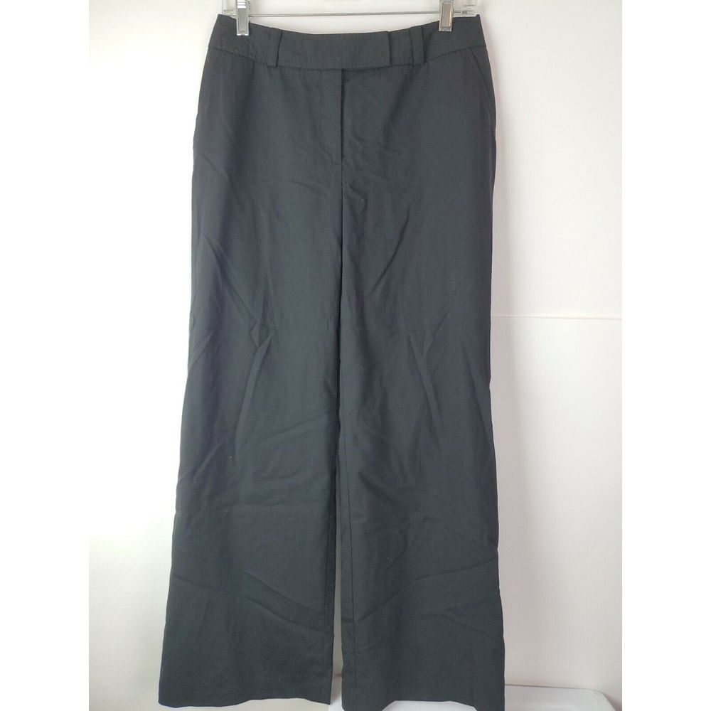 Semantiks Women's Petite Black Career Pants Size 8P Wide Leg Flat‎ Front